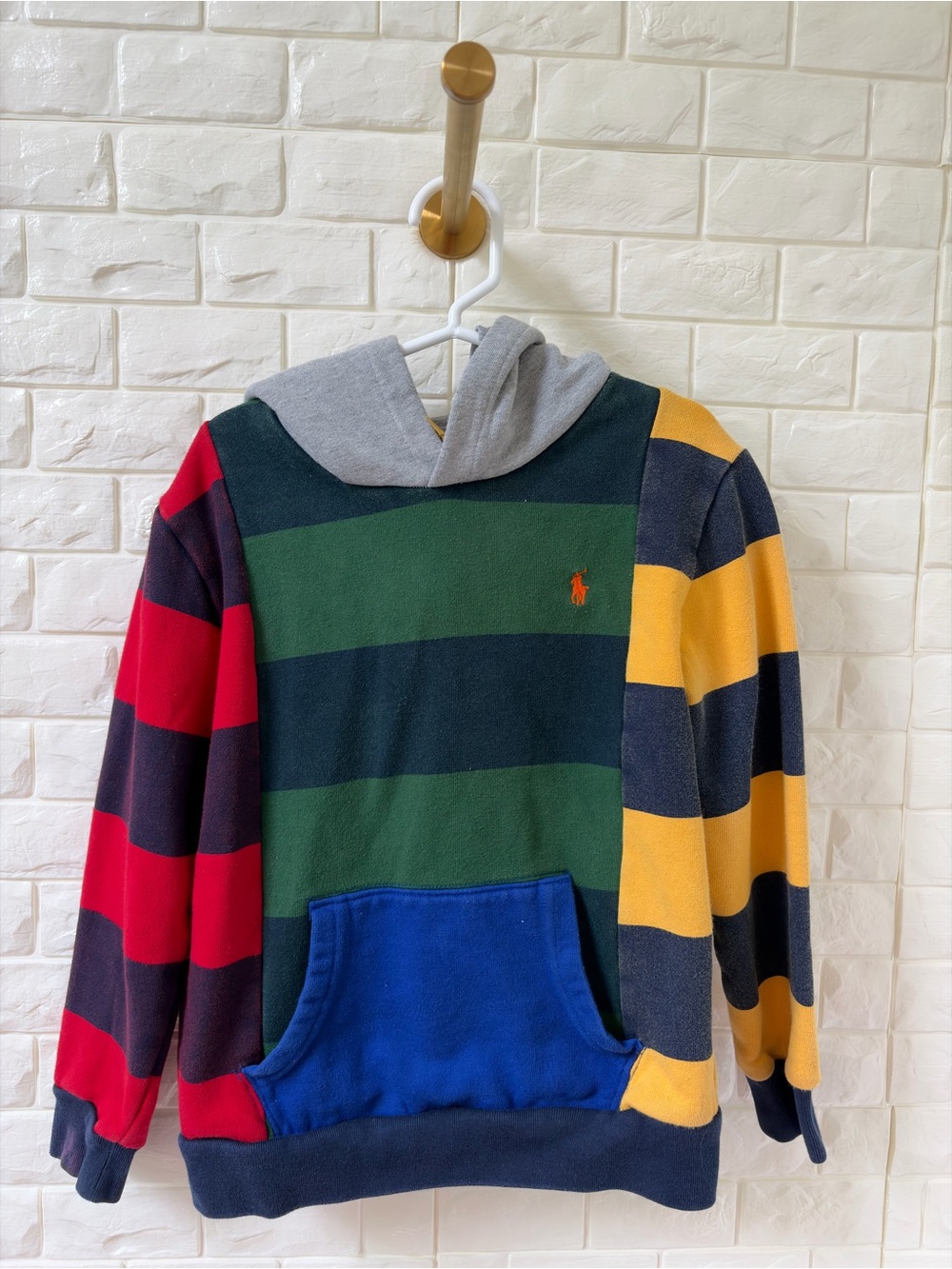 Polo by Ralph Lauren Multicolor Striped Hoodie - Green/Red/Yellow/Blue